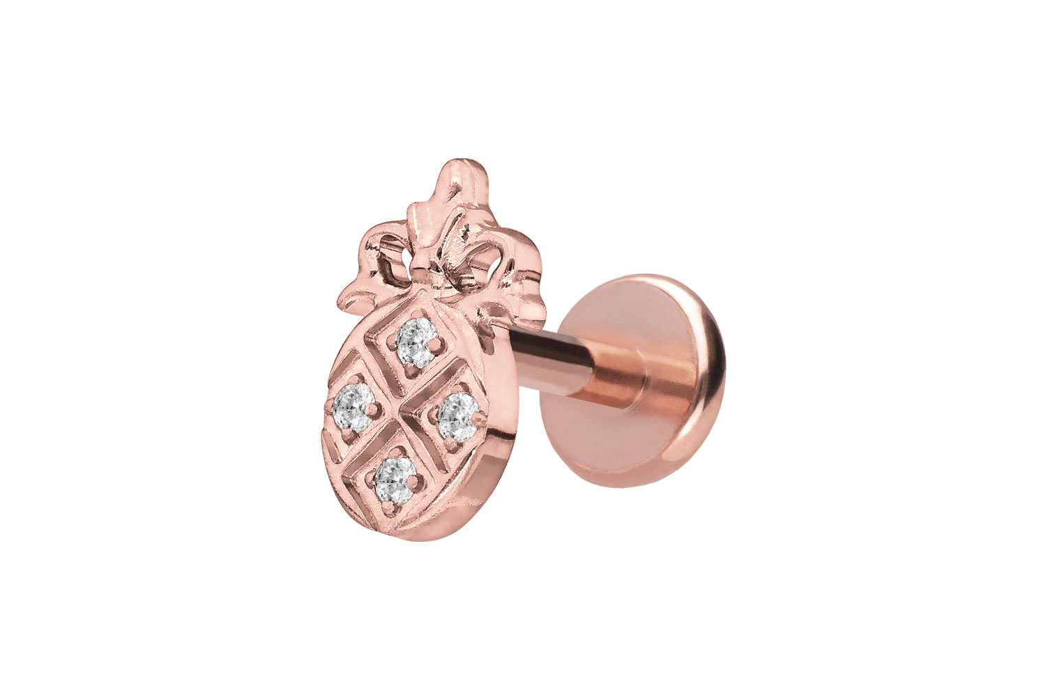 Titan Labret Piercing mit Push Fit KRISTALLANANAS